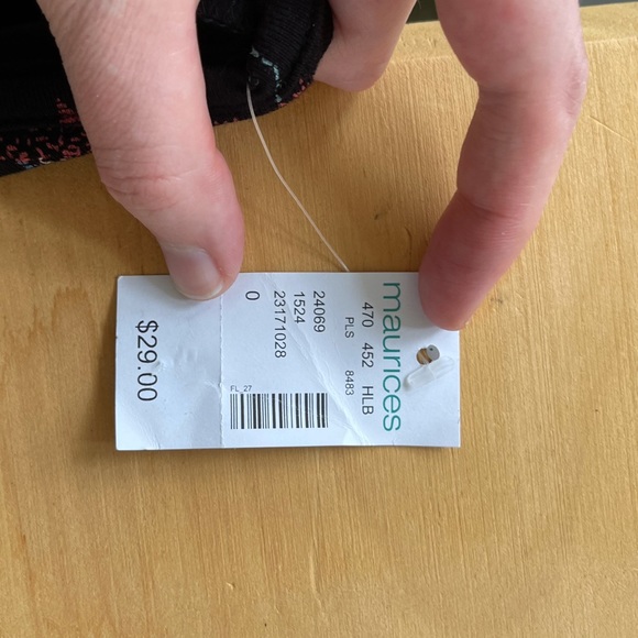 Maurices-Black Floral Print Split Sleeve Cage Top - Picture 7 of 9